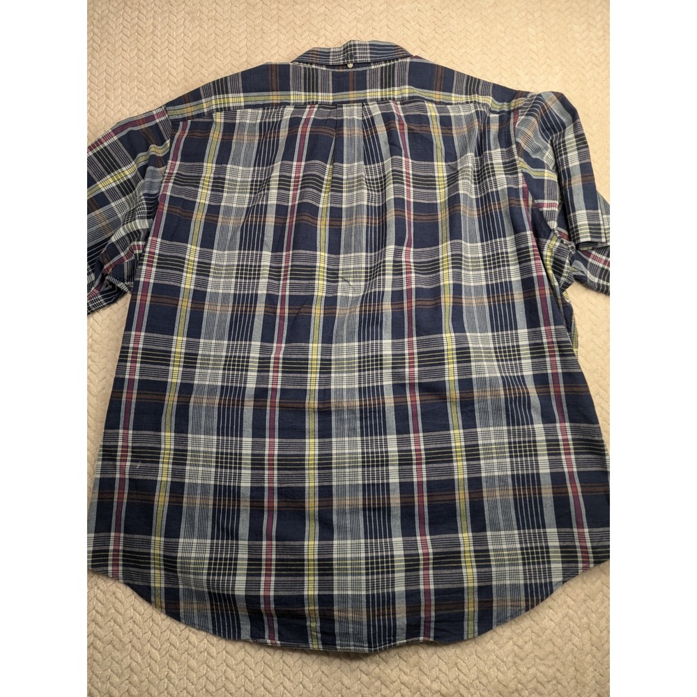 Ralph Lauren XXL Classic Fit Plaid Short Sleeve Button Down Shirt Mens - Picture 6 of 7